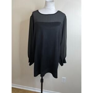 Cable & Gauge Womens Beaded Sweater Size 3X Sheer Sleeves Tunic NWT